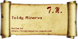 Toldy Minerva névjegykártya